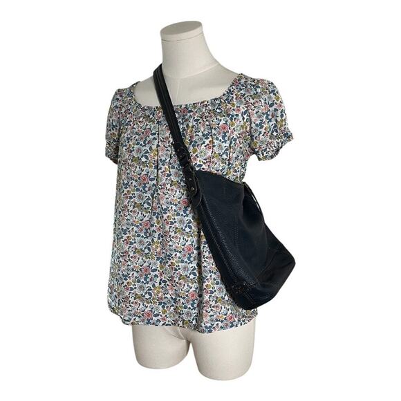 UNIQLO Liberty Floral Cotton‎ Blouse XS Peasant Top Lightweight Layers - Picture 2 of 12